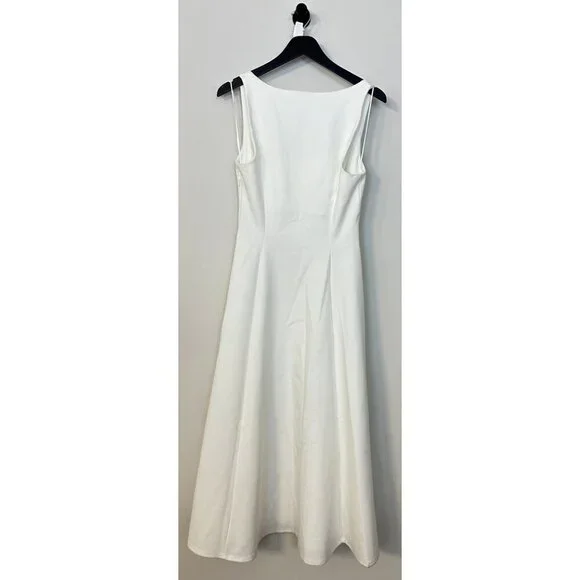 REFORMATION Mikol Pleated Midi Dress in White Size Medium - Picture 11 of 12